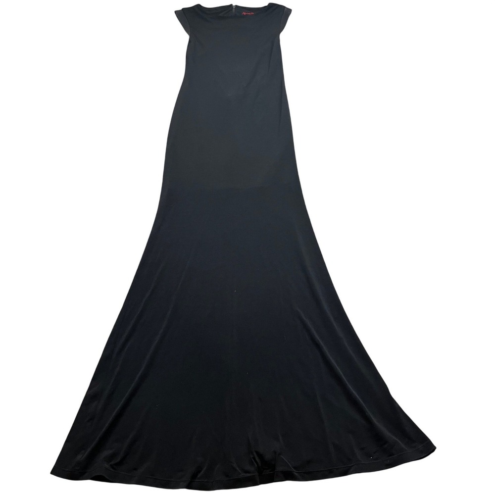 Alice & Olivia Dress Womens XS Black Air Cut Out Back Maxi Gown Formal